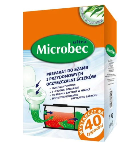 Bros Microbec ultra 1kg preparat do szamb + żel gratis