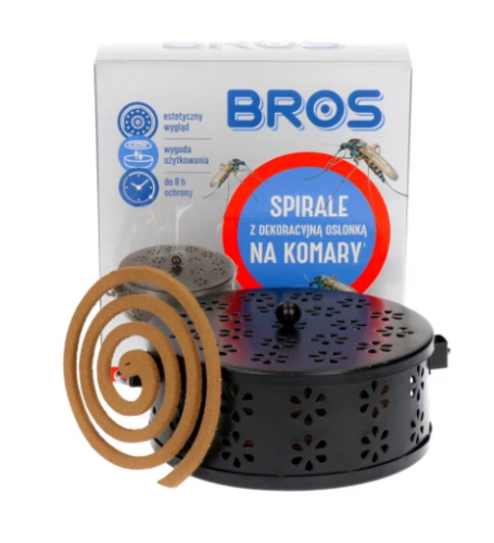 Bros spirale na komary z dekoracyjna osłonką