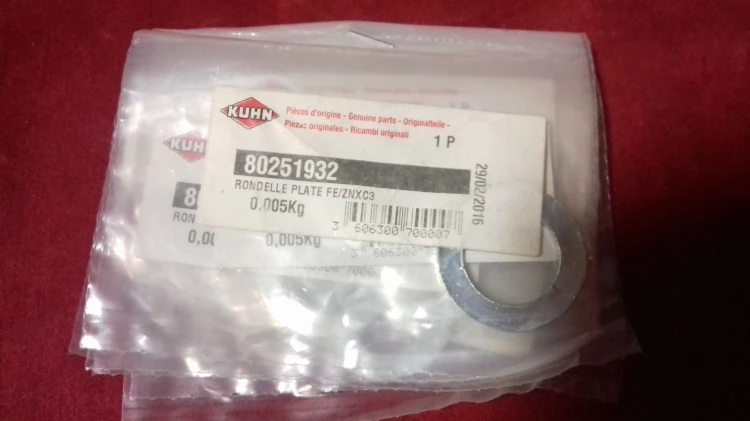 Podkładka okrągła FE/ZNXC3 Kuhn oryginał 80251932 2