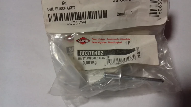 Rivet - nit oryginał Kuhn 80370402 1