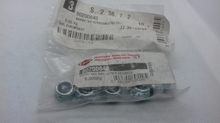 NAKRĘTKA SZEŚCIOKĄTNA FE/ZNXC3 oryginał Kuhn 80200840 1