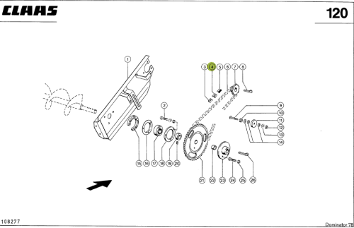 PÓŁOGNIWO ŁAŃCUCHA oryginał Claas 0000028590