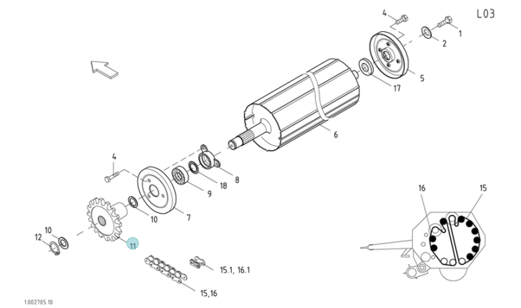 Koło Łańcuchowe oryginał Kuhn Z4000130