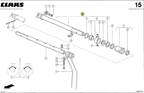 RURA ŁOŻYSK.OBR. LEWA oryginał Claas 0009554102 1