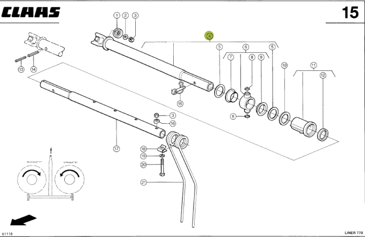RURA ŁOŻYSK.OBR. LEWA oryginał Claas 0009554102 1