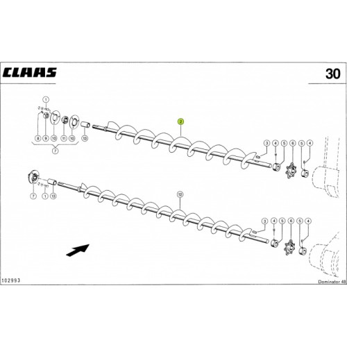 ŚLIMAK ZIARNA Claas oryginał 0007254011 1
