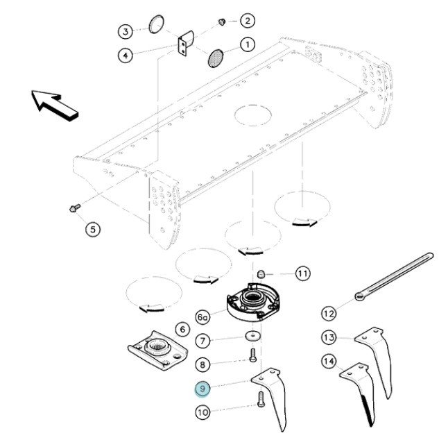 ZĄB BRONY HRB NA ŚRUBY LEWY ORYGINAŁ KUHN 52549530