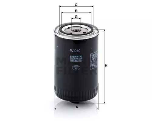 FILTR OLEJU MANN-FILTERS W940