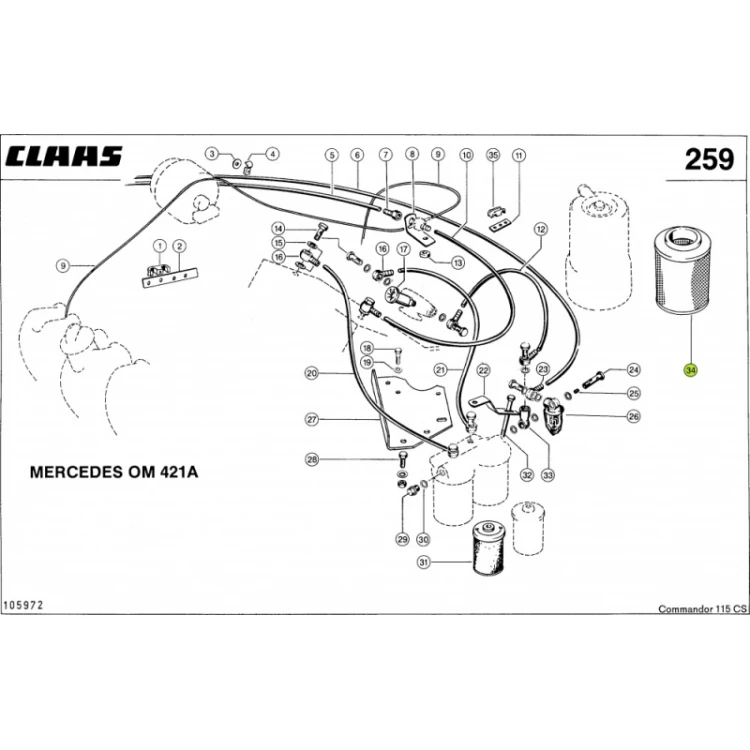 FILTR OLEJU SILNIKA Claas oryginał 0001336290