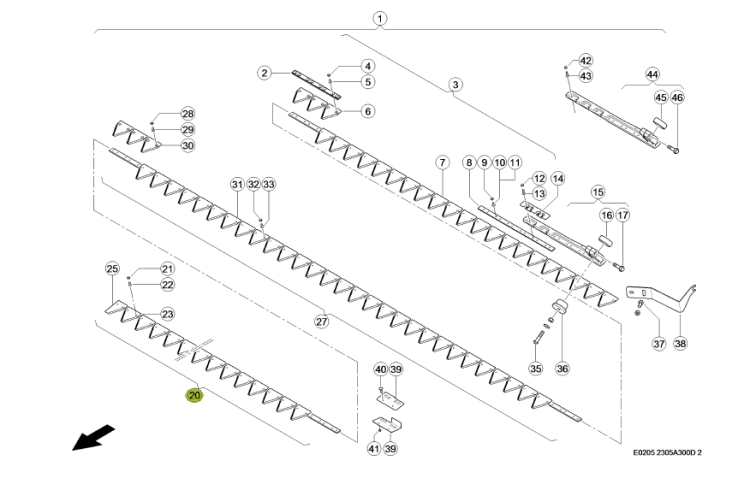 Segment kosy oryginał Claas 0006308970