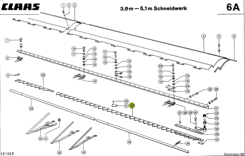 Kosa 3,6 m oryginał Claas 0006112293