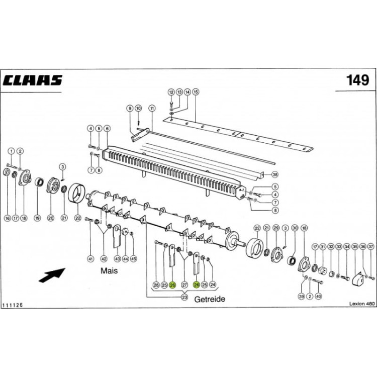 NÓŻ ROZDRABNIACZA OBROTOWY Claas 0007558740